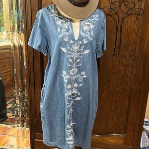 Pendleton Embroidered Denim Dress